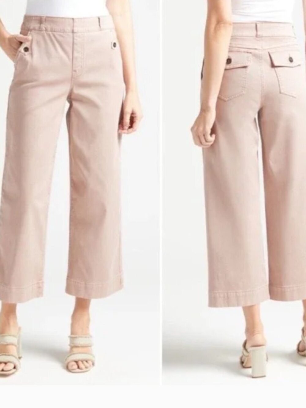 Spanx Cropped Pink Pants Size M | Flattering Fit